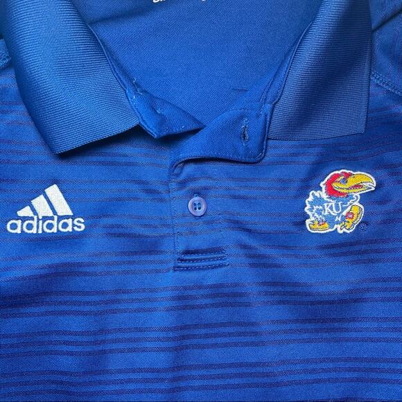 ADIDAS KANSAS JAYHAWKS BASKETBALL POLO JERSEY SIZE MEDIUM - Picture 2 of 5